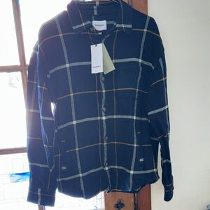 Goodfellow & Co Dark Blue Checkered Shirt